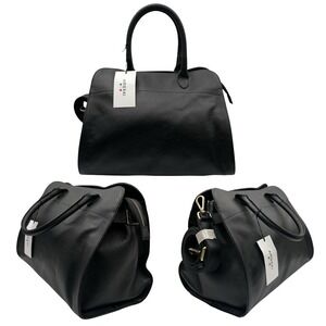 Amerai Womens Italian Leather Satchel Purse Black Travel Casual Handbag 11x15x9"